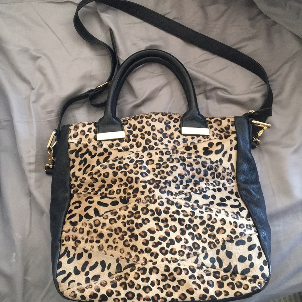 Adrienne Vittadini Leopard & Leather Bag